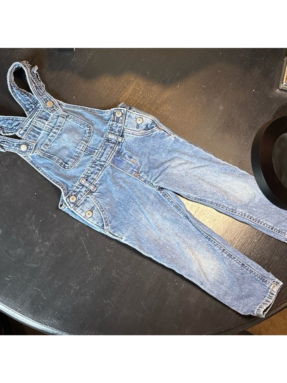 Gap Denim denim overalls with ruffles kids adjustable 2T jeans pants toddler